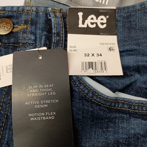 Lee Slim Straight Jeans Men's Size 32x34 Blue Flex Waist - Picture 2 of 7